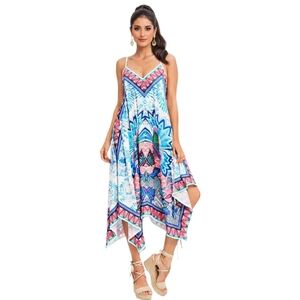 Jealous Tomato Asymmetrical Dress in Blue and Pink